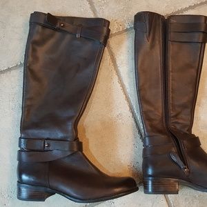 Franco Sarto Brown Leather Boots 1 1/4" heel